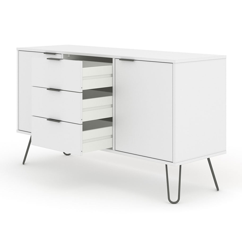Wooden Sideboard With 2 Doors And 3 Drawers - Augusta