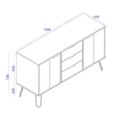 Wooden Sideboard With 2 Doors And 3 Drawers - Augusta
