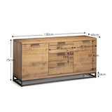 Wooden Sideboard With 2 Doors And 3 Drawers - Brooklyn