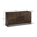 Wooden Sideboard With 2 Doors And 3 Drawers - Brooklyn