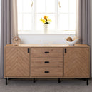 Wooden Sideboard With 2 Doors And 3 Drawers - Leon