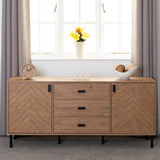 Wooden Sideboard With 2 Doors And 3 Drawers - Leon
