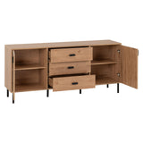Wooden Sideboard With 2 Doors And 3 Drawers - Leon