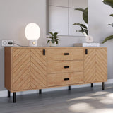 Wooden Sideboard With 2 Doors And 3 Drawers - Leon
