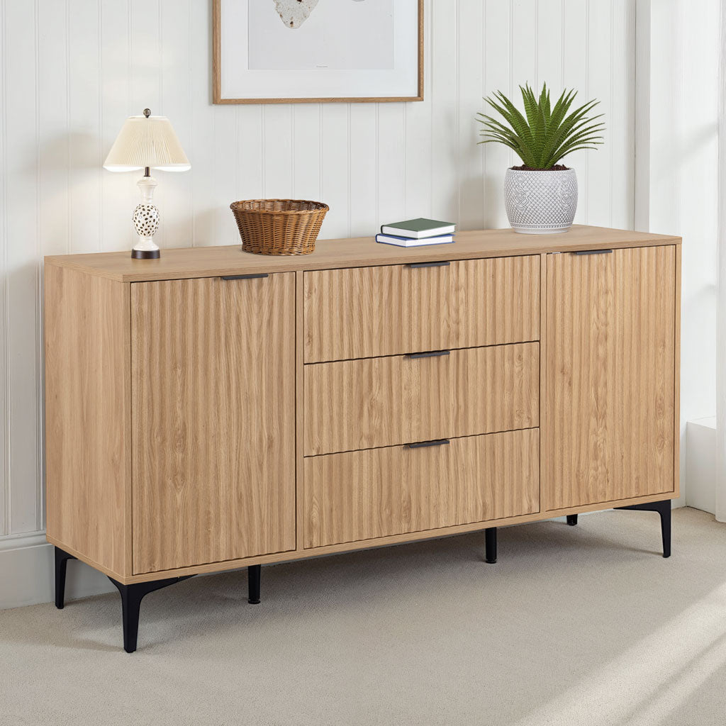 Wooden Sideboard With 2 Doors And 3 Drawers - Miami