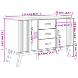 Wooden Sideboard With 2 Doors And 3 Drawers - Olden