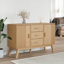 Wooden Sideboard With 2 Doors And 3 Drawers - Olden