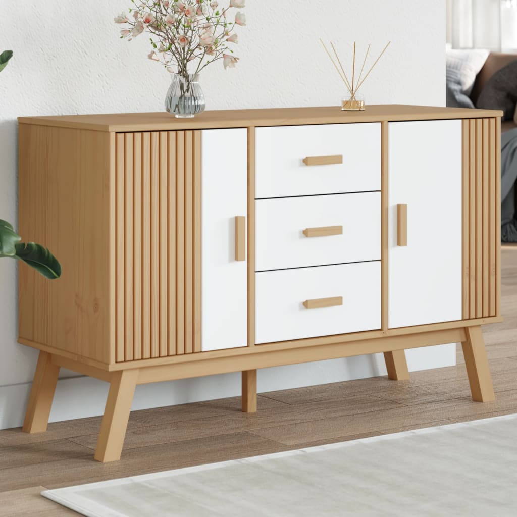 Wooden Sideboard With 2 Doors And 3 Drawers - Olden