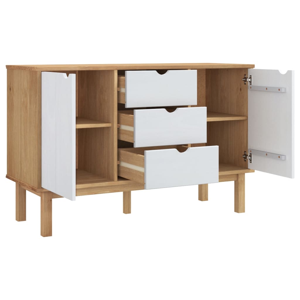 Wooden Sideboard With 2 Doors And 3 Drawers - Otta