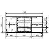 Wooden Sideboard With 2 Doors And 3 Drawers - Salina