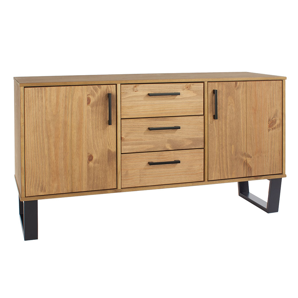 Wooden Sideboard With 2 Doors And 3 Drawers - Texas