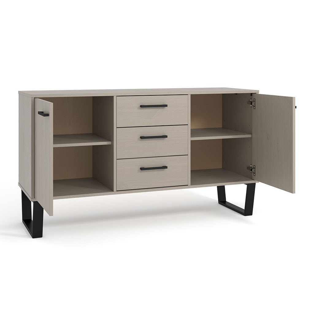 Wooden Sideboard With 2 Doors And 3 Drawers - Texas