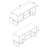 Wooden Sideboard With 2 Doors And 3 Drawers - Texas