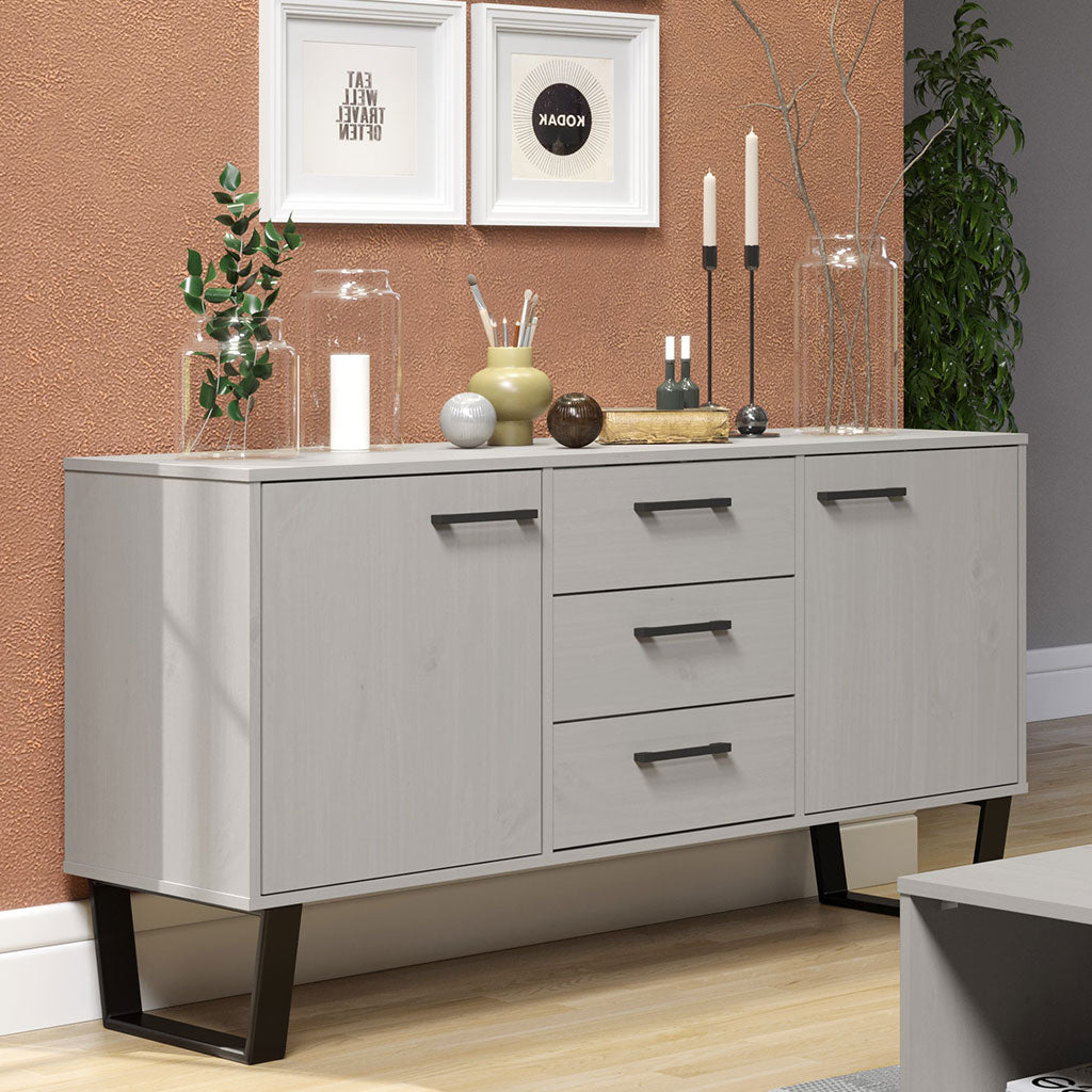 Wooden Sideboard With 2 Doors And 3 Drawers - Texas