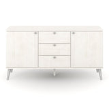 Wooden Sideboard With 2 Doors And 3 Drawers With Plastic Legs - Augusta