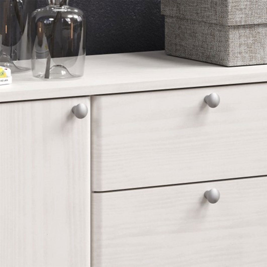 Wooden Sideboard With 2 Doors And 3 Drawers With Plastic Legs - Augusta