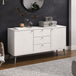 Wooden Sideboard With 2 Doors And 3 Drawers With Plastic Legs - Augusta