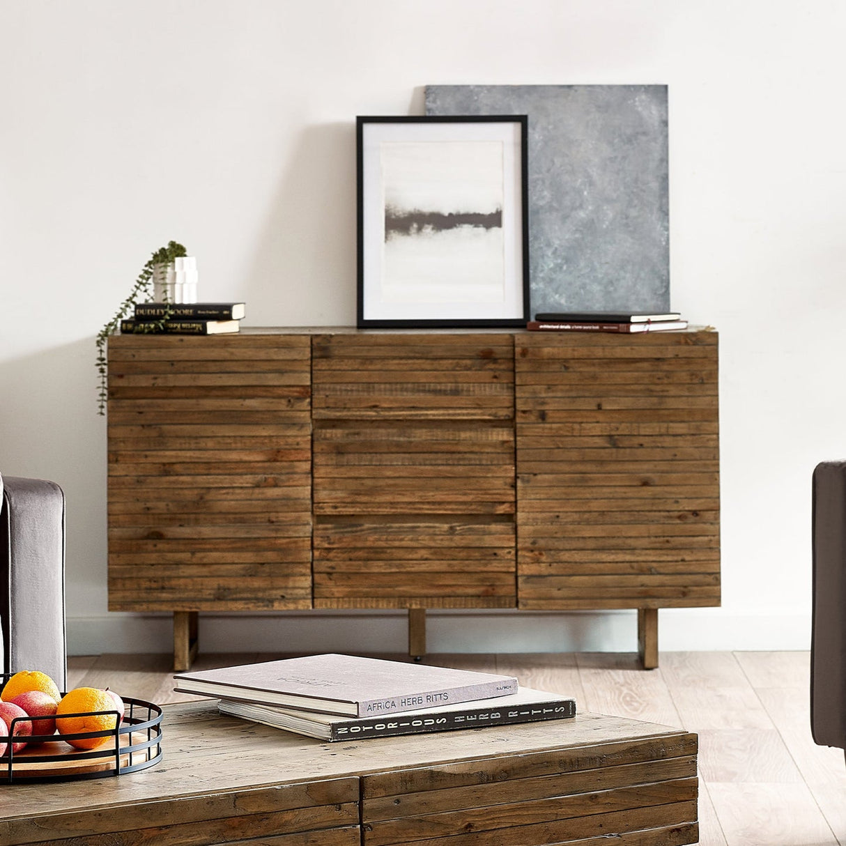 Wooden Sideboard With 2 Doors And 3 Drawers - Woburn