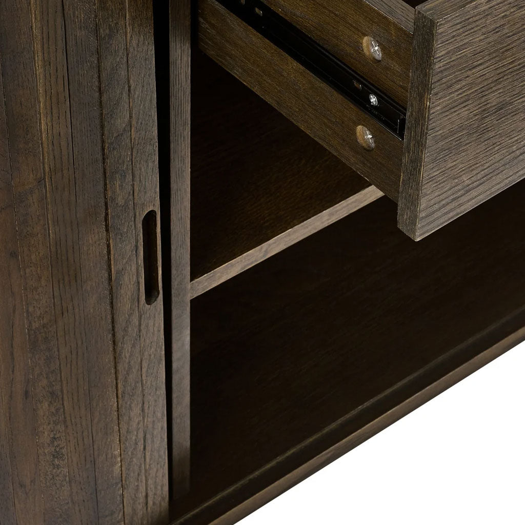Wooden Sideboard With 2 Sliding Doors And 2 Drawers - Arya
