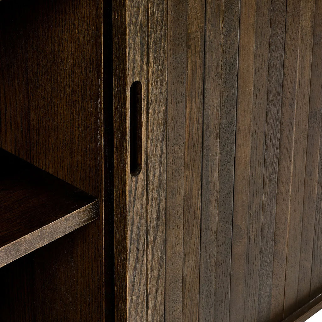 Wooden Sideboard With 2 Sliding Doors And 2 Drawers - Arya