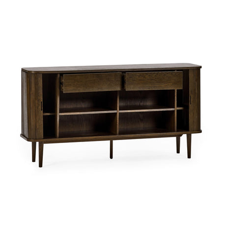 Wooden Sideboard With 2 Sliding Doors And 2 Drawers - Arya
