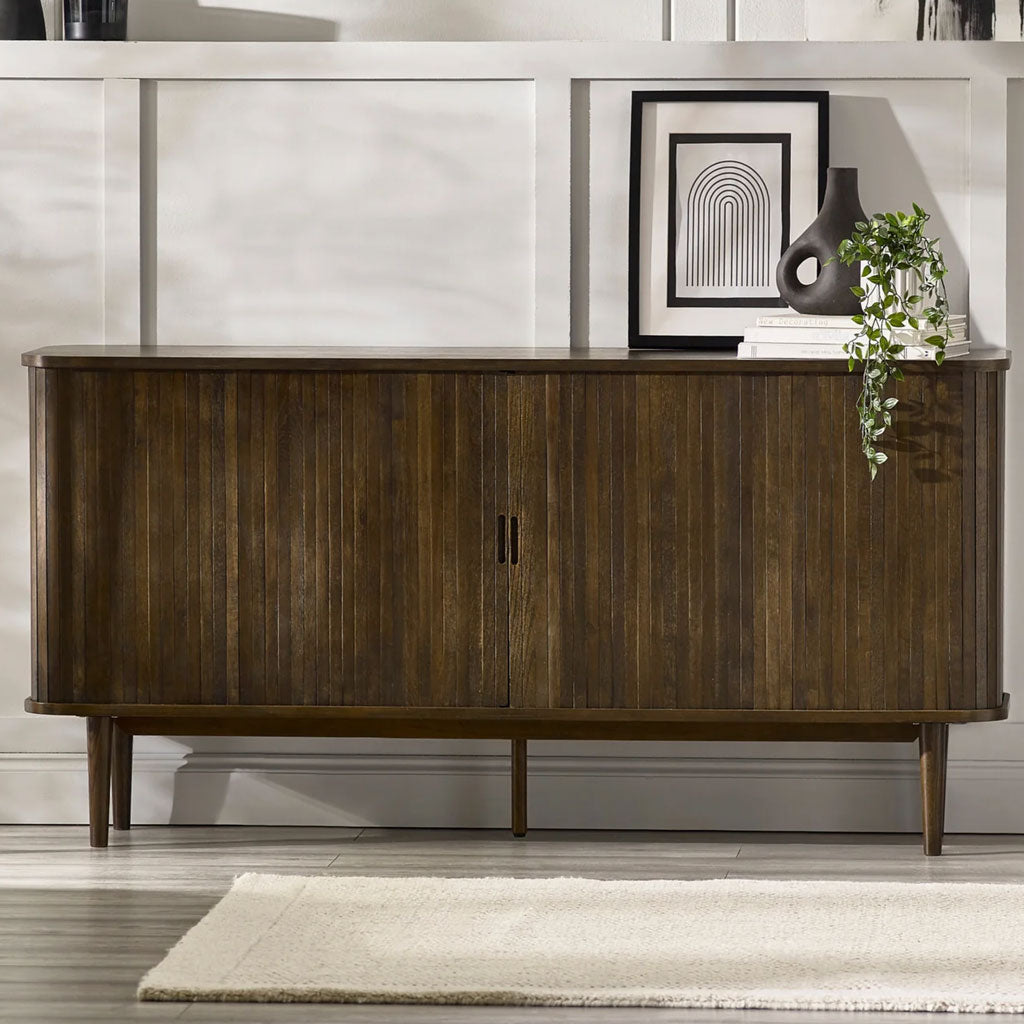 Wooden Sideboard With 2 Sliding Doors And 2 Drawers - Arya