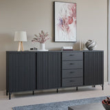 Wooden Sideboard With 3 Doors And 4 Drawers - Lusaka