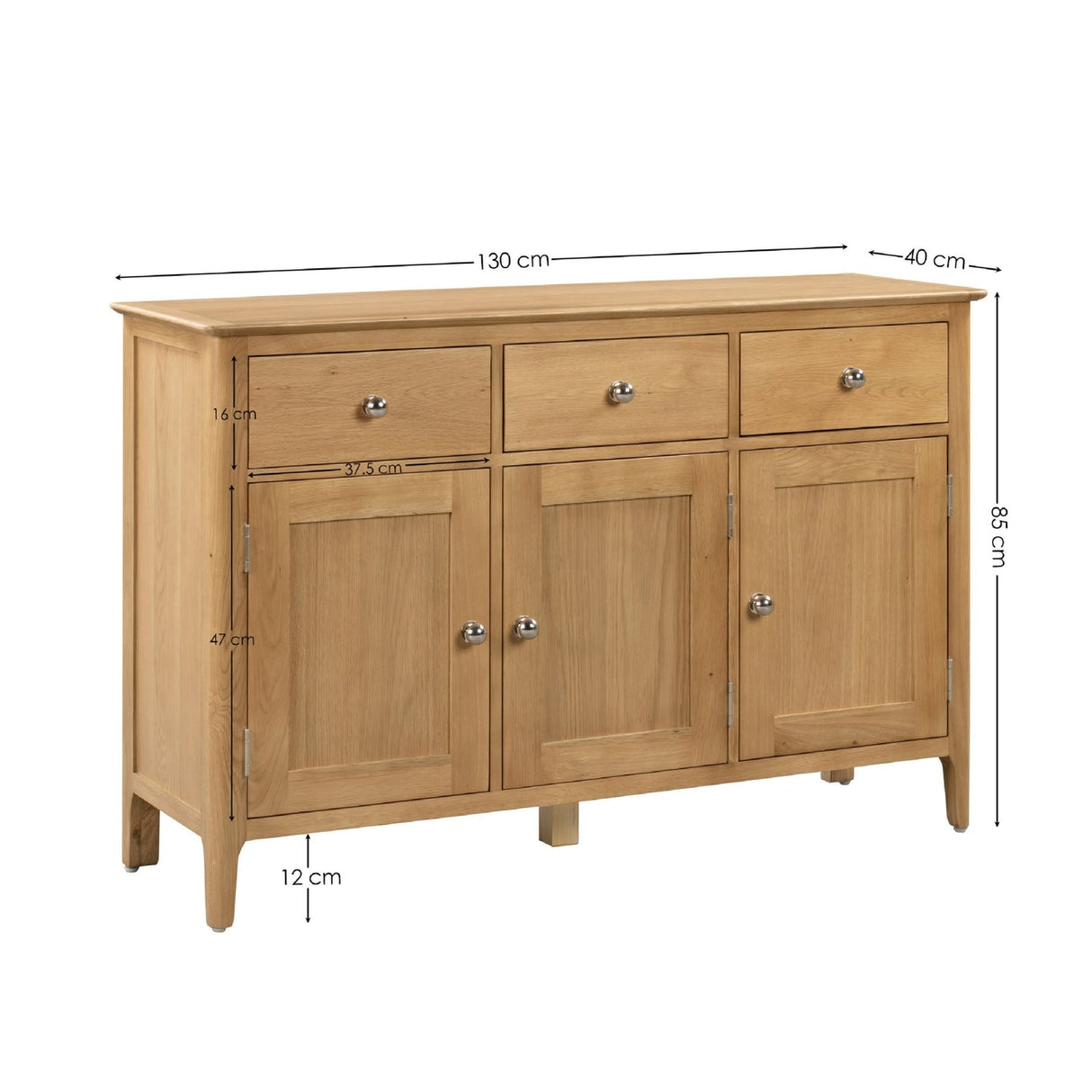 Wooden Sideboard With 3 Doors And 3 Drawers - Cotswold