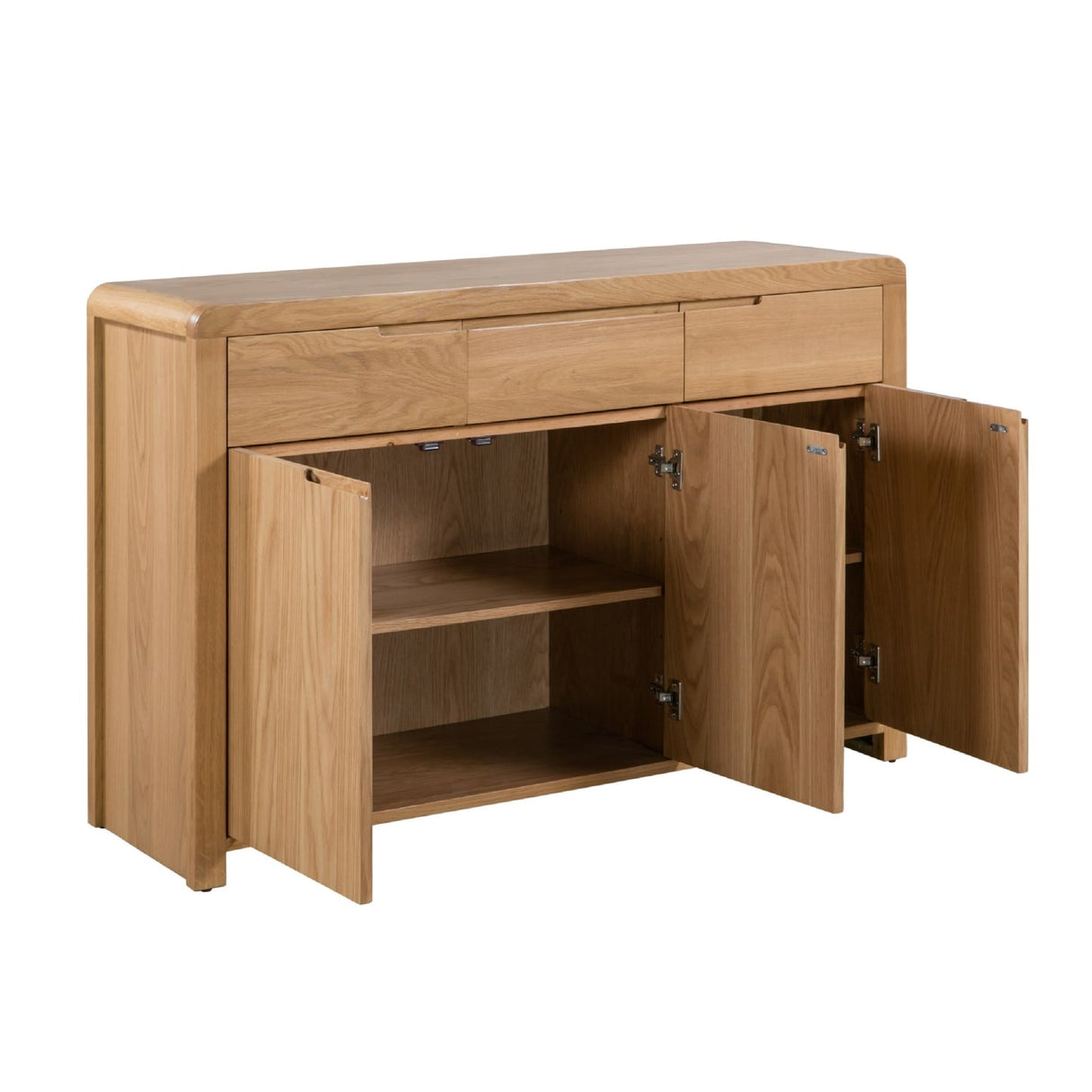Wooden Sideboard With 3 Doors And 3 Drawers - Curve