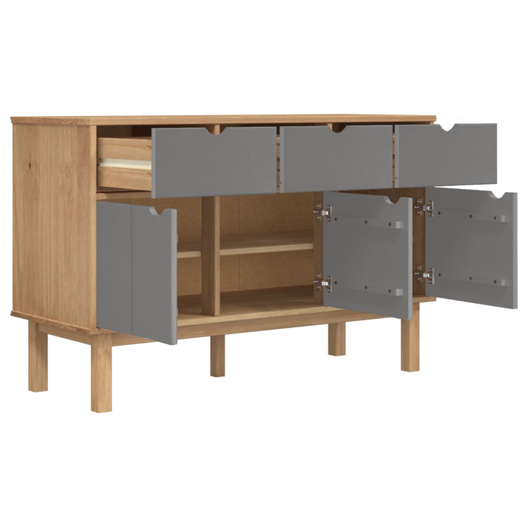 Wooden Sideboard With 3 Doors And 3 Drawers - Otta