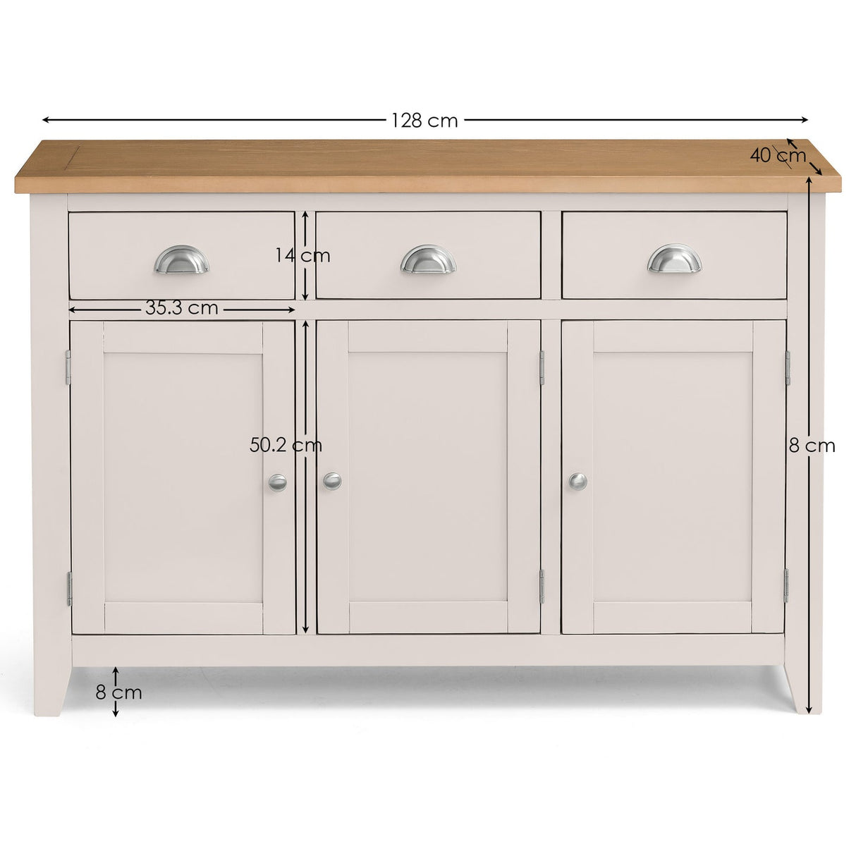 Wooden Sideboard With 3 Doors And 3 Drawers - Richmond