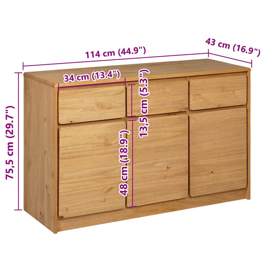 Wooden Sideboard With 3 Doors And 3 Drawers - Sauda