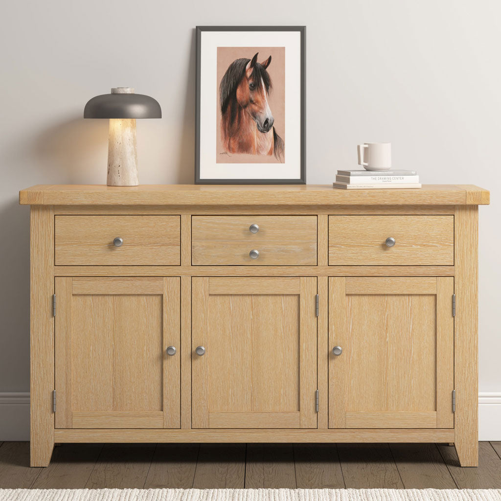 Wooden Sideboard With 3 Doors And 3 Drawers - Windsor