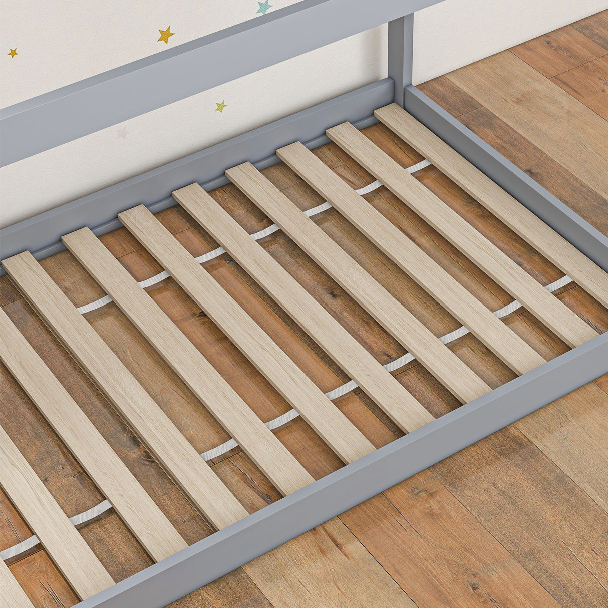 Wooden Single Bed 96cm Wide House Scandinavian Style - Velmora