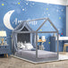 Wooden Single Bed 96cm Wide House Scandinavian Style - Velmora