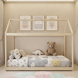 Wooden Single Bed 96cm Wide House Scandinavian Style - Velmora