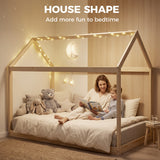 Wooden Single Bed 96cm Wide House Scandinavian Style - Velmora