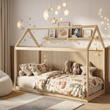 Wooden Single Bed 96cm Wide House Scandinavian Style - Velmora