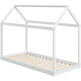 Wooden Single Bed 96cm Wide House Scandinavian Style - Velmora