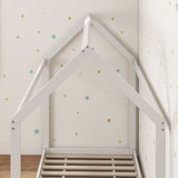 Wooden Single Bed 96cm Wide House Scandinavian Style - Velmora