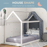 Wooden Single Bed 96cm Wide House Scandinavian Style - Velmora