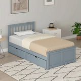 Wooden Single Bed 98cm Wide With 2 Drawers - Velmora