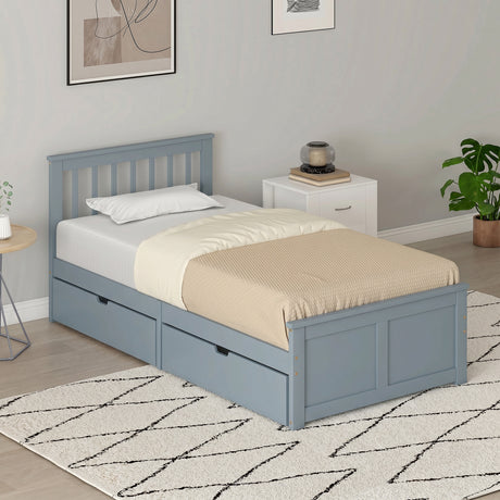 Wooden Single Bed 98cm Wide With 2 Drawers - Velmora