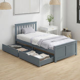 Wooden Single Bed 98cm Wide With 2 Drawers - Velmora