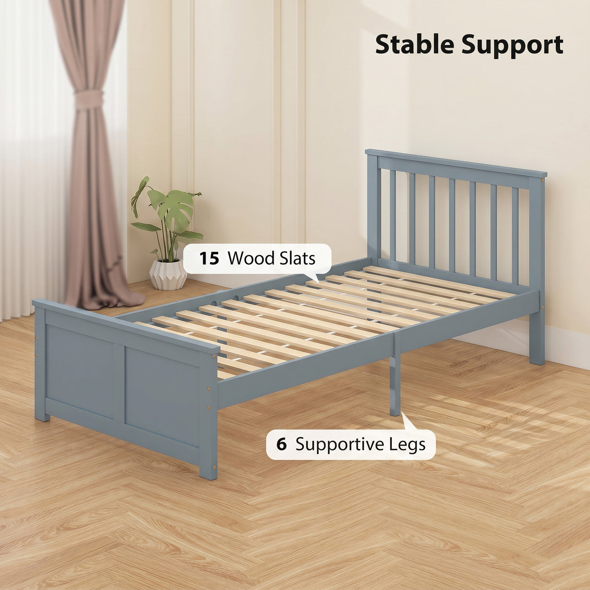 Wooden Single Bed 98cm Wide With 2 Drawers - Velmora