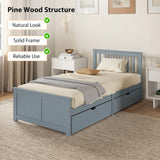 Wooden Single Bed 98cm Wide With 2 Drawers - Velmora