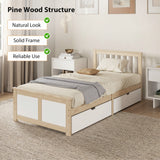 Wooden Single Bed 98cm Wide With 2 Drawers - Velmora