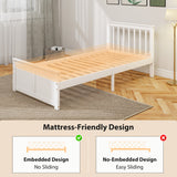 Wooden Single Bed 98cm Wide With 2 Drawers - Velmora