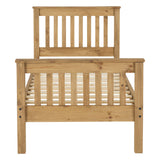 Wooden Single Bed High Foot End - Monaco