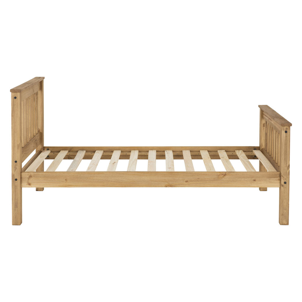 Wooden Single Bed High Foot End - Monaco